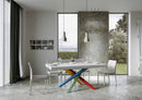 Tavolo Allungabile 200-304x90x77 cm Volantis Bianco Frassino Telaio 4B 