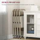 Set 4 Sedie Pieghevoli 45x46x78 cm con Seduta Imbottita in Poliestere e Acciaio Beige  
