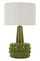 Lampada da Tavolo Gress Verde Ø30x51,5 cm in Ceramica e Ferro e Tessuto Verde e Bianco