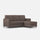 Divano 3 Posti con Pouf 198x155x85 cm Karay in Tessuto Talpa