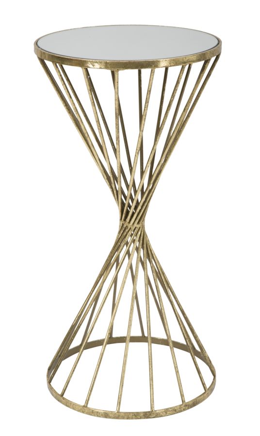 Tavolinetto Hypnos Ø35x70 cm in Ferro MDF e Vetro Oro online