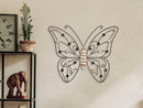 Pannello Legno Butterfly 39,5x1,5x33,5 cm in Ferro e MDF Marrone e Nero      