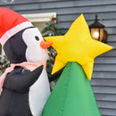 Babbo Natale Gonfiabile H184 cm con Albero e Pinguino