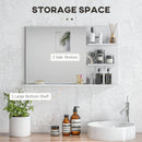 Specchiera Bagno a Parete 75x10x48 cm con 2 Mensole e 1 Ripiano Bianco
