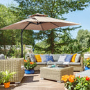 Ombrellone da Giardino Decentrato 295x295 cm in Alluminio e Poliestere Cachi e Nero