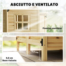 Armadio da Esterno per Attrezzi 106x57x167 cm a 2 Zone con Ripiani Regolabili e Finestra in Legno di Abete Naturale      