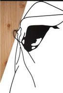 Pannello da Muro Strip Ferro e Wood 50x2x90 cm in Ferro e MDF Nero e Marrone      