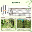 Gabbia per Galline Pollaio da Esterno con Telo di Copertura 185x75x75 cm in Acciaio Verde      