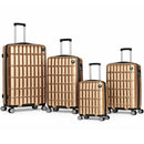 Set 4 Valigie Rigide e Resistenti Varie Misure Trolley Viaggio con Ruote Easy Roll Oro     