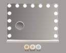 Specchio da Tavolo Hollywood 55x14x43 cm in Ferro e Specchio Bianco      