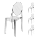 Set 4 Sedie 38x46x90,5 cm in Policarbonato da Interno Elizabet Trasparente 