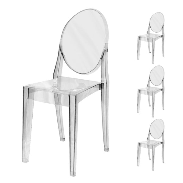 Set 4 Sedie 38x46x90,5 cm in Policarbonato da Interno Elizabet Trasparente acquista