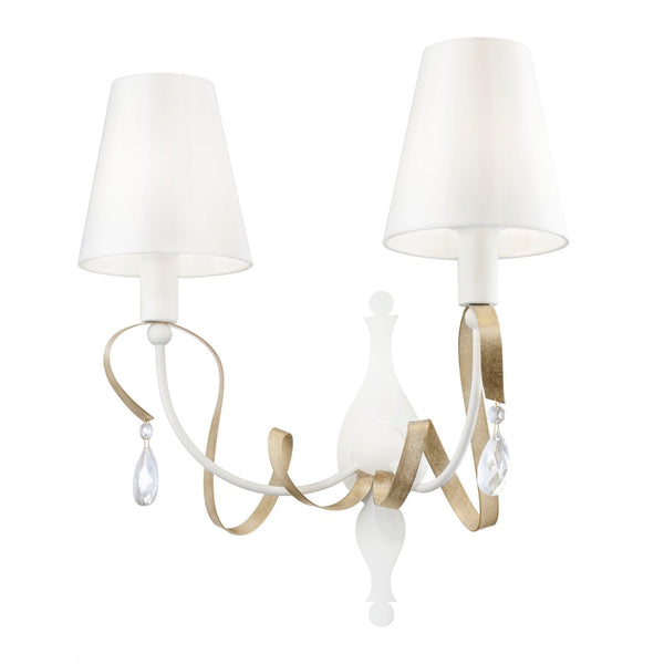 sconto Lampada da parete Elegant in Metallo Intreccio Bianco con Oro