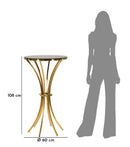 Tavolo Bar Shanty Ø108x60 cm in Ferro e Vetro Oro e Nero      