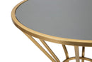 Tavolino Simple New 50x100x50 cm in Ferro e MDF Oro