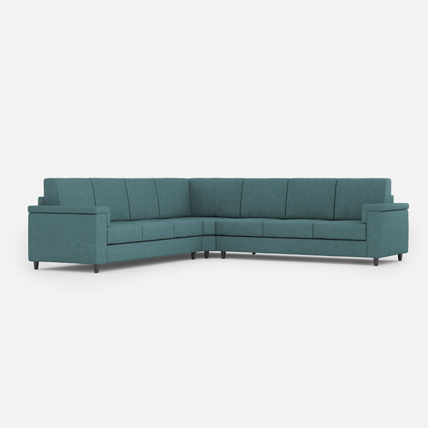 Divano Angolare 7 Posti 286x286x85 cm Marrak in Tessuto Petrolio sconto