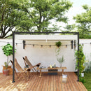 Pergola 3x2 m con Tettuccio Retrattile e Fori di Drenaggio in Acciaio e Poliestere Crema      