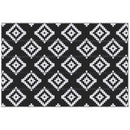 Tappeto da Esterno Reversibile 182x274 cm con Fantasia Geometrica Nero e Bianco   