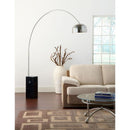 Lampada ad Arco con Stelo in Alluminio e Base in Marmo Rizzetti Nero