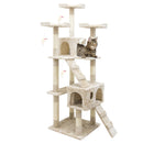 Albero Tiragraffi con Cuccia per Gatti H170 cm in Legno Sisal Naturale Rizzetti Beige