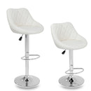 Set 2 Sgabelli Alti in Similpelle Imbottita Rizzetti Anshar Beige