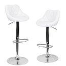 Set 2 Sgabelli Alti in Similpelle Imbottita Rizzetti Anshar Bianchi