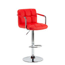 Set 2 Sgabelli Alti in Similpelle Imbottita Rizzetti Plusmir Rossi
