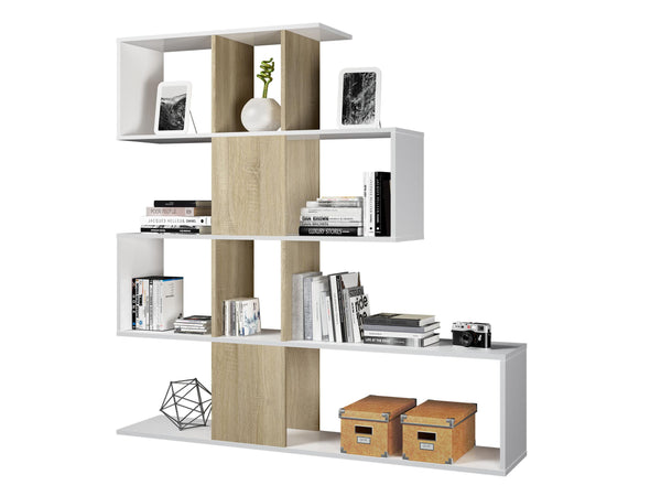 Mobile a Scaffali Libreria 4 Livelli in Legno 145x29x145 cm Rizzetti Elche Bianco online