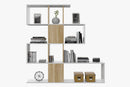 Mobile a Scaffali Libreria 4 Livelli in Legno 145x29x145 cm Rizzetti Elche Bianco
