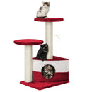 Albero Tiragraffi con Cuccia per Gatti H71 cm Rizzetti Fidel Rosso