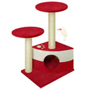 Albero Tiragraffi con Cuccia per Gatti H71 cm Rizzetti Fidel Rosso
