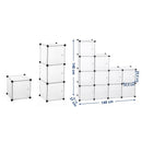 Armadio Guardaroba Modulare 12 Cubi 112x37x148 cm Rizzetti Bianco