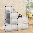 Armadio Guardaroba Modulare 12 Cubi 112x37x148 cm Rizzetti Bianco