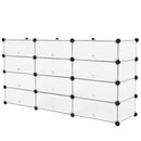 Armadio Guardaroba Modulare 12 Scomparti 95x37x107 cm Rizzetti Bianco