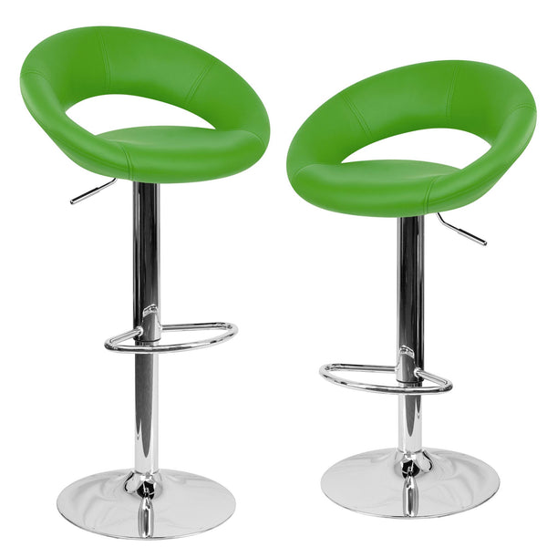 Set 2 Sgabelli Alti in Similpelle Imbottita Rizzetti Chicago Verdi prezzo