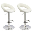 Set 2 Sgabelli Alti in Similpelle Imbottita Rizzetti Chicago Bianchi
