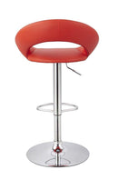 Set 2 Sgabelli Alti in Similpelle Imbottita Rizzetti Chicago Rossi