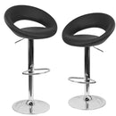 Set 2 Sgabelli Alti in Similpelle Imbottita Rizzetti Chicago Neri