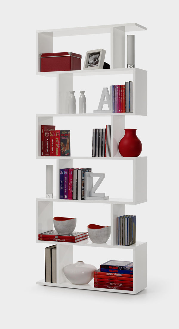 online Libreria Salvaspazio per Soggiorno 70x24x190,5 cm Rizzetti Friburgo Bianca