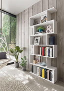 Libreria Salvaspazio per Soggiorno 70x24x190,5 cm Rizzetti Friburgo Bianca