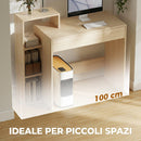 Scrivania PC Moderna 100x40x90 cm con 3 Ripiani Aperti e Cassetto in Legno      