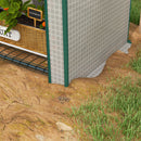Serra da Giardino Verticale 80x50x160 cm con 4 Ripiani in Metallo e Copertura in PE Bianco      