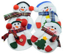Set 4 Tasche Portaposate Natalizie in Poliestere Rizzetti Pupazzo di Neve