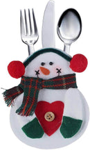 Set 4 Tasche Portaposate Natalizie in Poliestere Rizzetti Pupazzo di Neve
