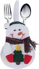 Set 4 Tasche Portaposate Natalizie in Poliestere Rizzetti Pupazzo di Neve