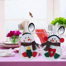 Set 4 Tasche Portaposate Natalizie in Poliestere Rizzetti Pupazzo di Neve