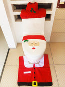 Completo Bagno Natalizio Copriwater Tappetino e Portarotolo Rizzetti Babbo Natale