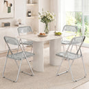 Set 4 Sedie Pieghevoli 47x48x75 cm in Acrilico Trasparenti Grigio      
