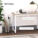 Scrivania da Ufficio 120x60 cm in Metallo  Natural Bianca