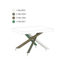Tavolo Allungabile 120/224x90 cm Volantis Cashmere Gambe Multicolore 4/A      